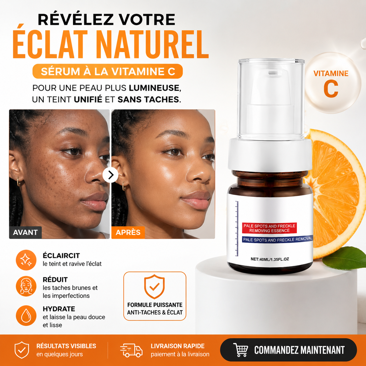SÉRUM DE VISAGE ÉCLAIRCISSANTE À LA VITAMINE C