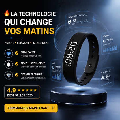 ⌚ Bracelet Intelligent | l’expérience du Réveil Silencieux Nouvelle Génération