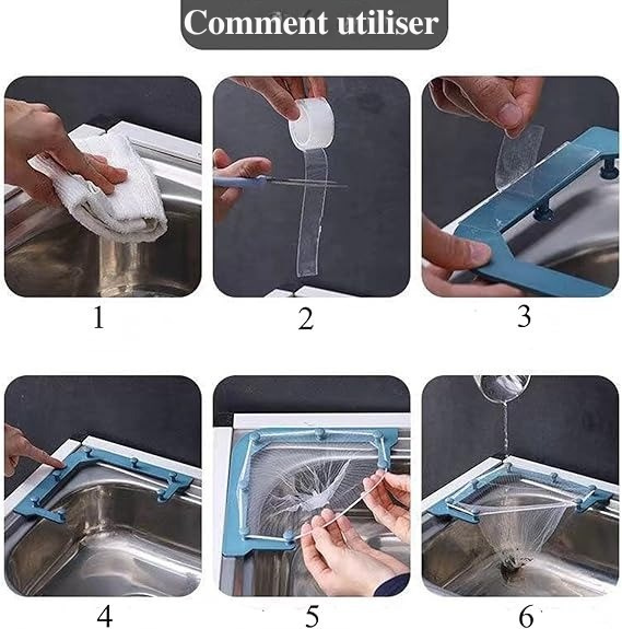 Filtre d’Évier Extensible Anti-Déchets + 50 filtres