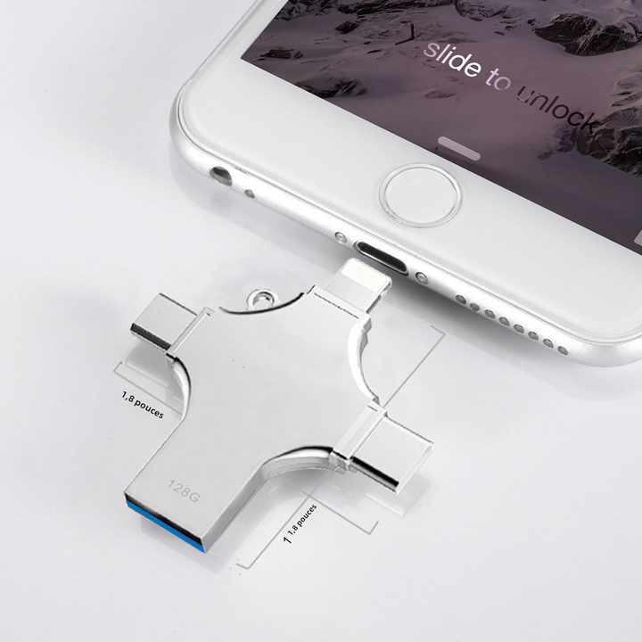 Clé USB 4-en-1 Multifonction — Libérez votre espace en quelques secondes